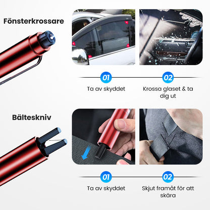 ⏰ Missa inte 50 % rabatt på detta kompakta nödverktyg med fönsterkrossare och säkerhetsbälteskniv – perfekt för alla bilägare!