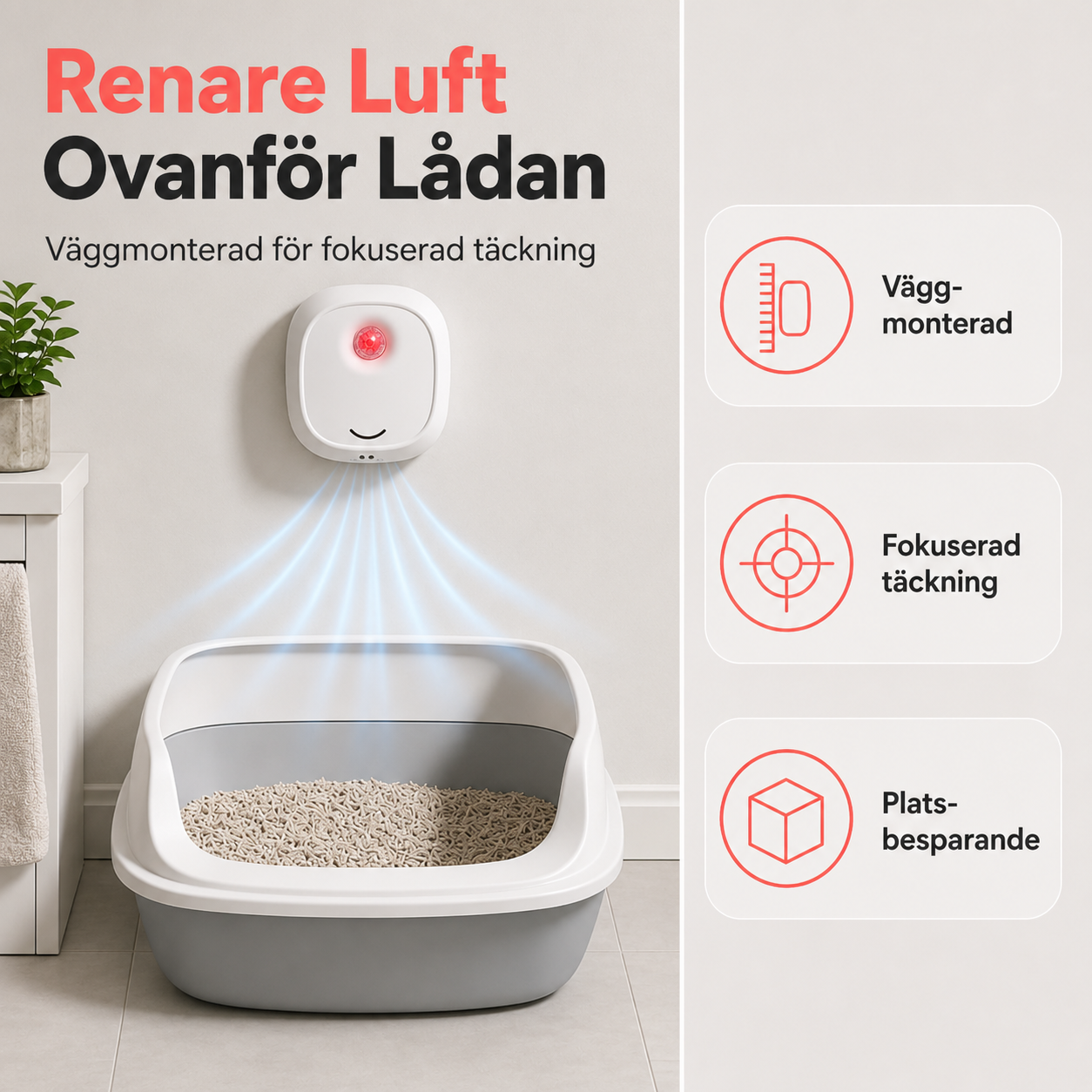 🏡 Tyst luktborttagare för hem med husdjur – Fräsch luft varje dag 🐾