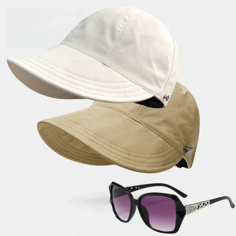 ☀️ 50 % RABATT JUST NU! 👒 Solhatt med öppning för hästsvans – lätt, luftig och med UPF 50+ samt justerbar passform. Perfekt för löpning, stranden och alla utomhusaktiviteter.