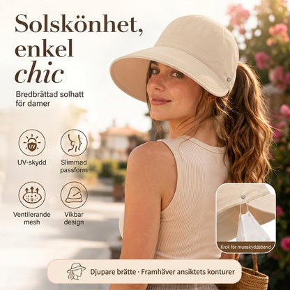 ☀️ 50 % RABATT JUST NU! 👒 Solhatt med öppning för hästsvans – lätt, luftig och med UPF 50+ samt justerbar passform. Perfekt för löpning, stranden och alla utomhusaktiviteter.